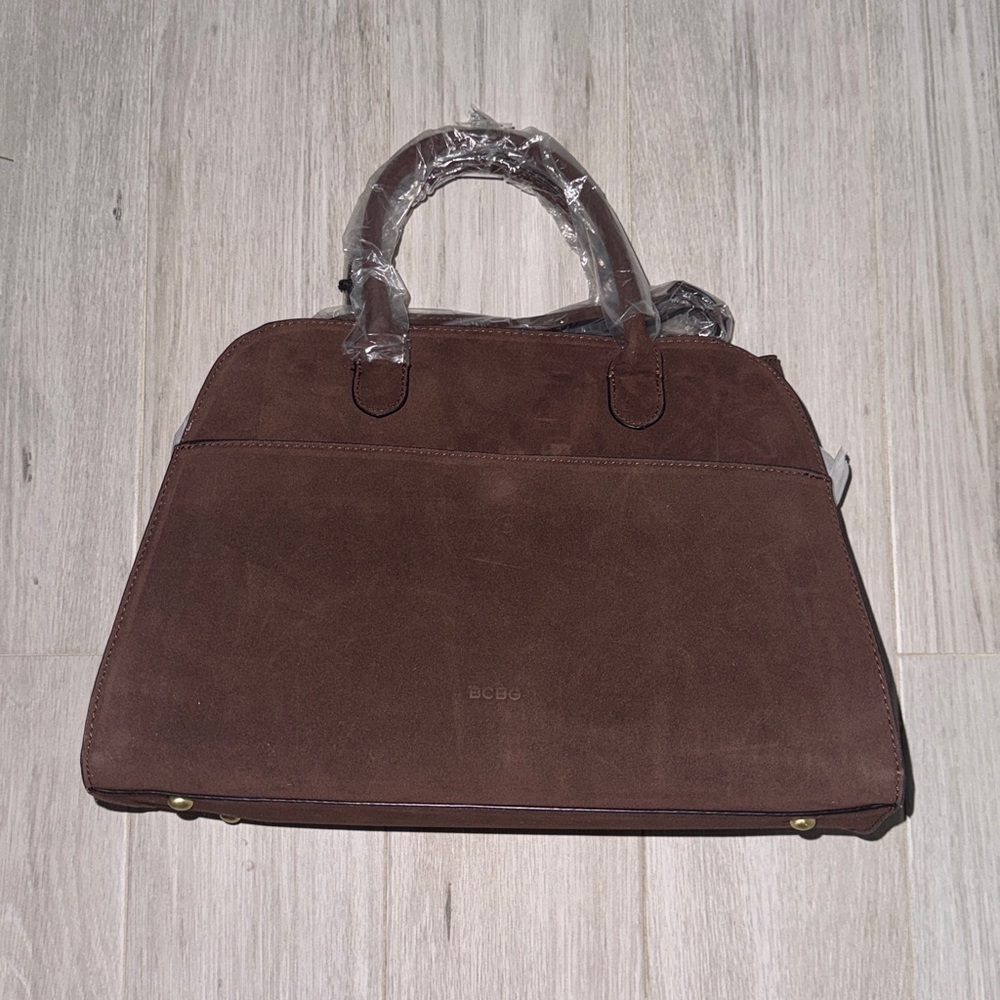 BCBGMaxAzria Brown Suede Satchel - Picture 9 of 13